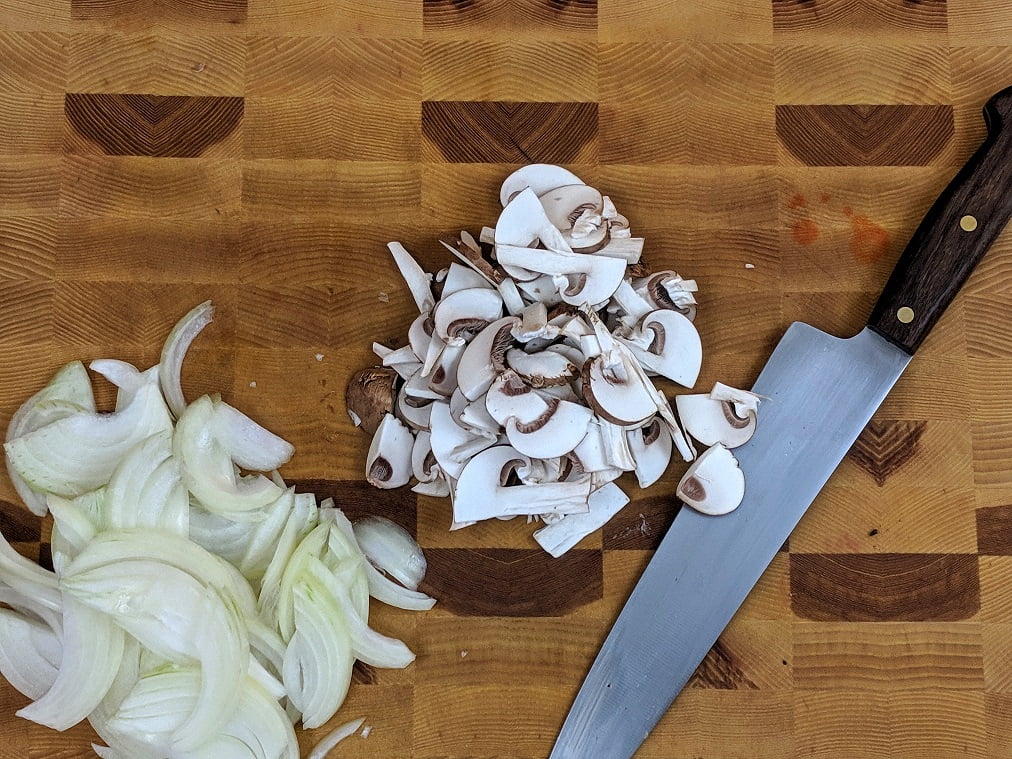 Sliced cremini mushrooms