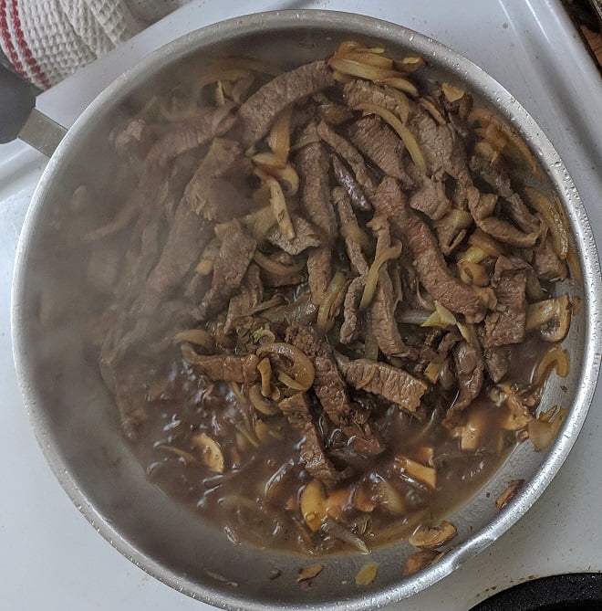 Removing the pan from the heat