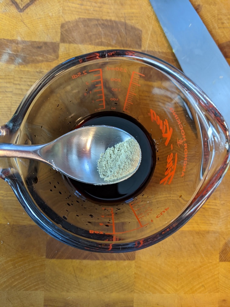 Chow mein sauce mixed and ready to use