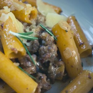 penne pasta with sausage and rosemary