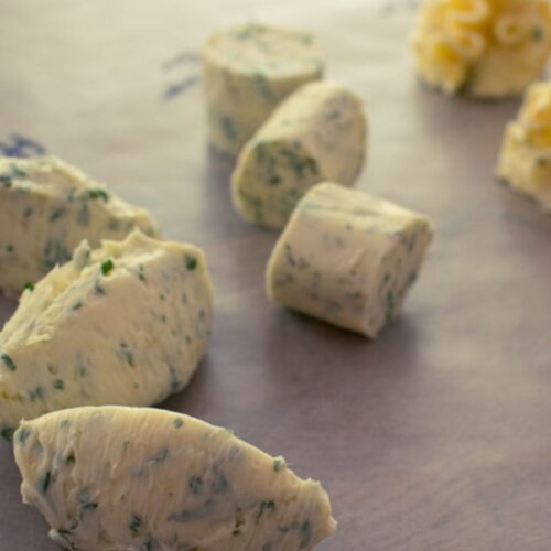 A variety of compound butters in different shapes
