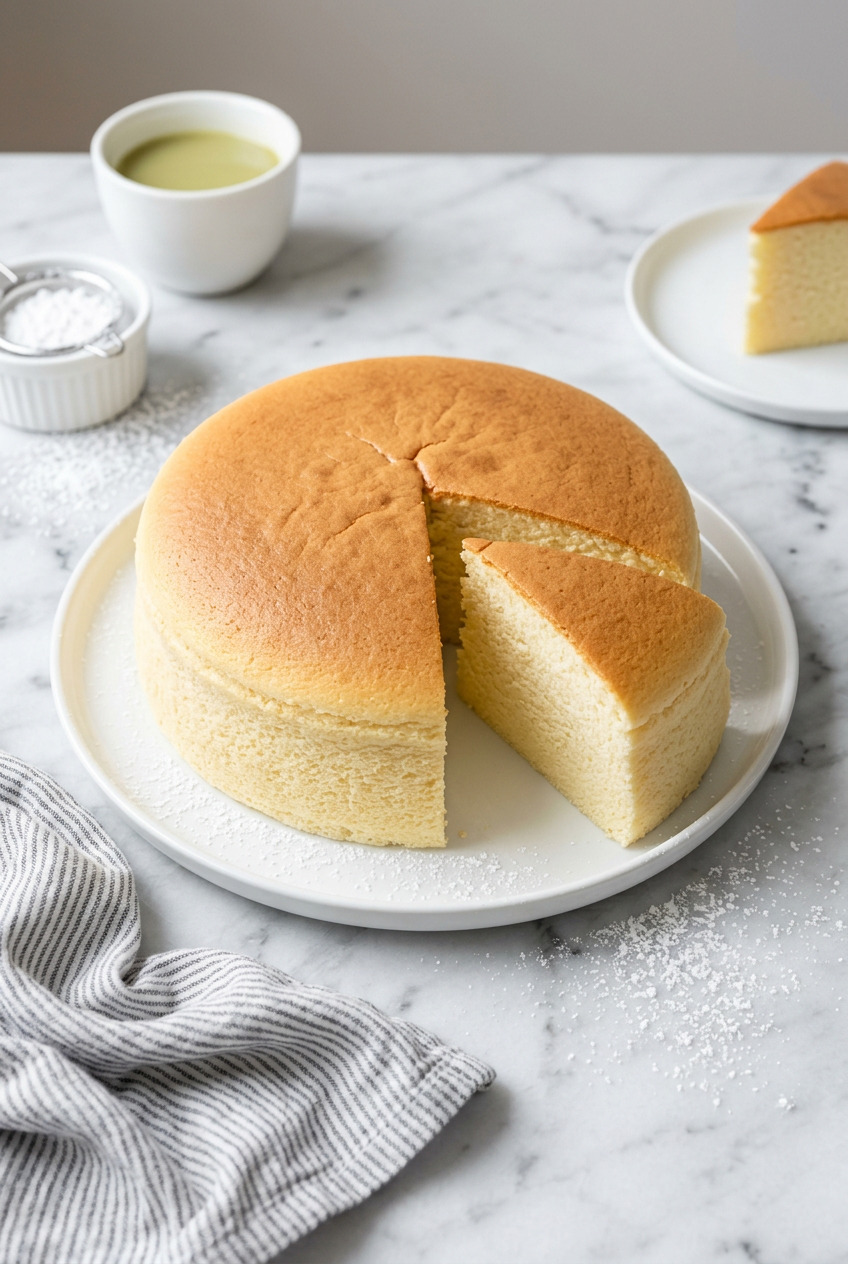 japanese cheesecake in a Dutch oven