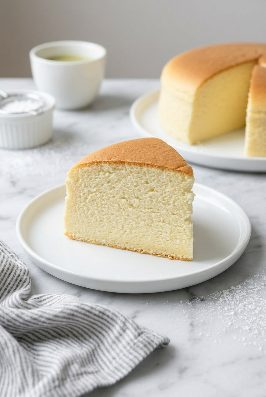 japanese cheesecake side view