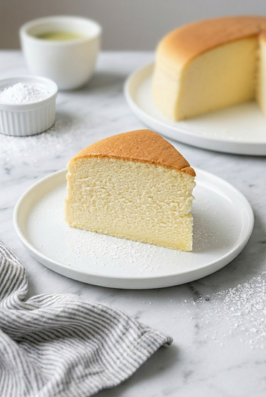 japanese cheesecake served