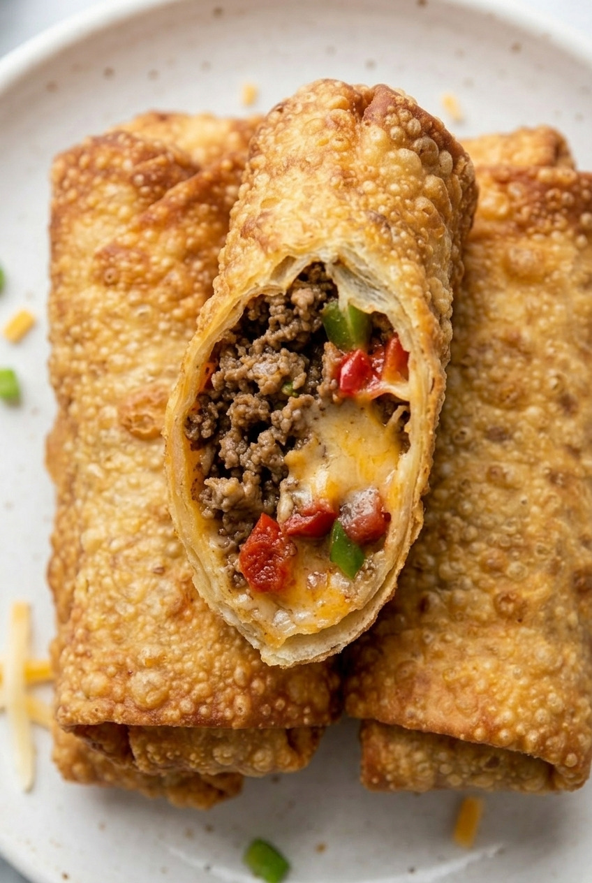 taco egg rolls close up