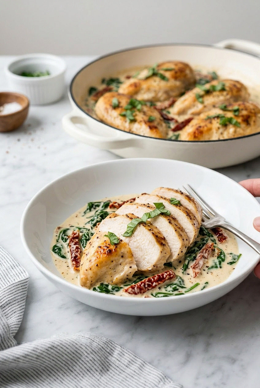 tuscan chicken side view