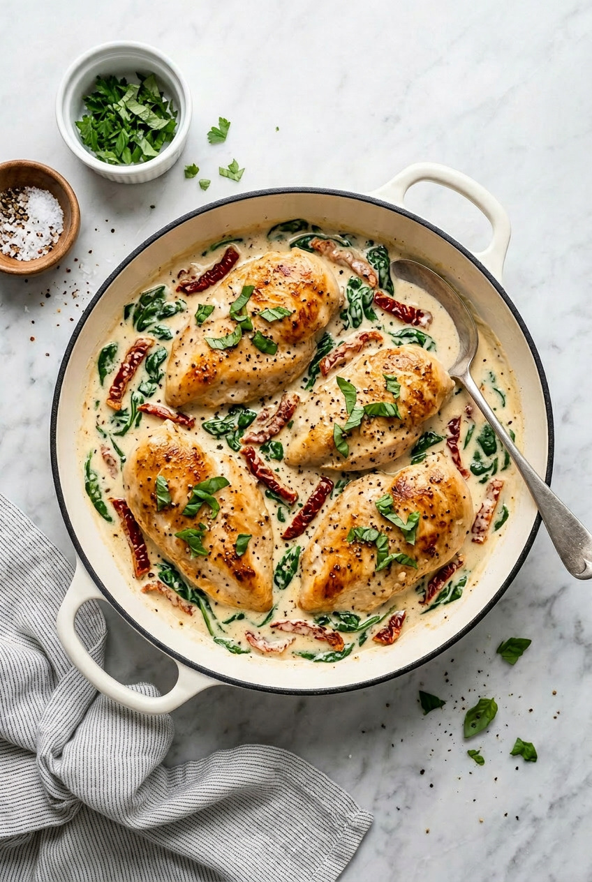 tuscan chicken served