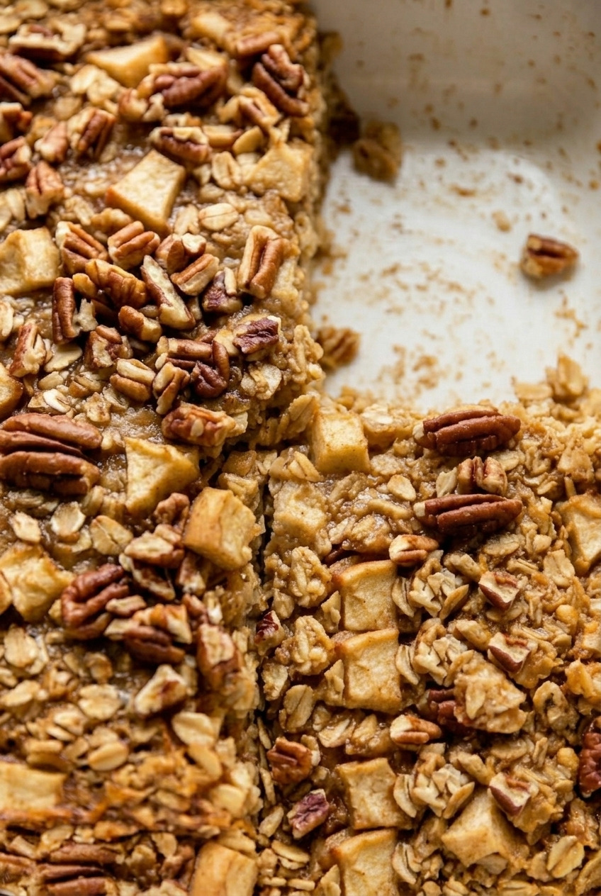 applesauce baked oatmeal close up