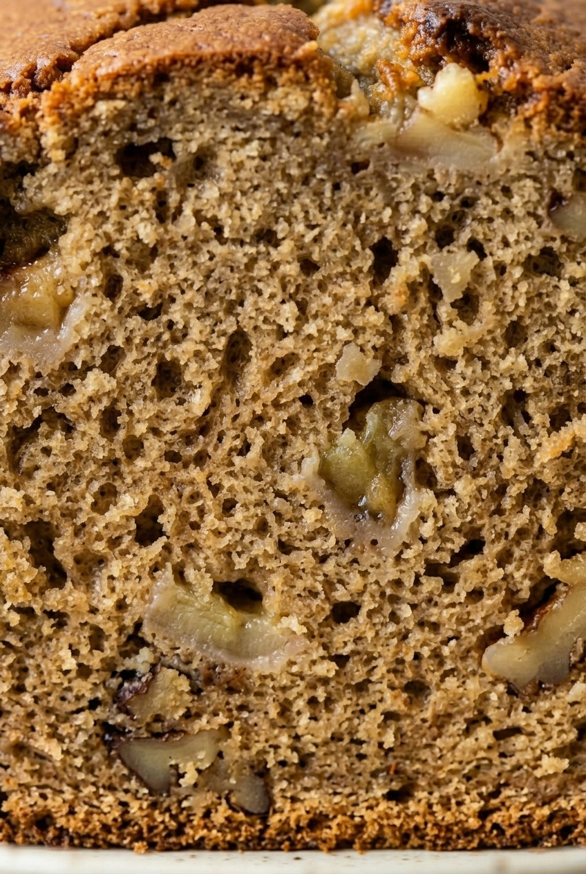 applesauce banana bread close up