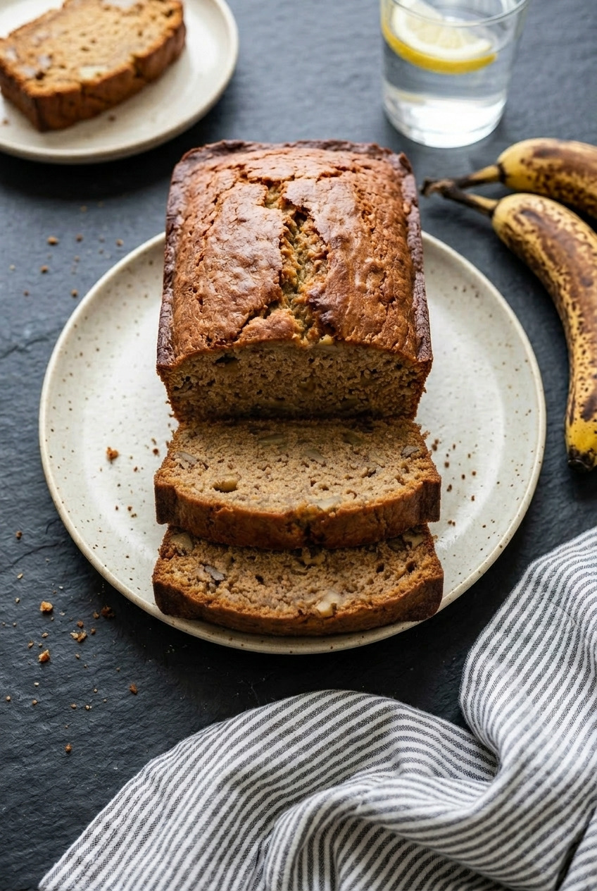 applesauce banana bread side view