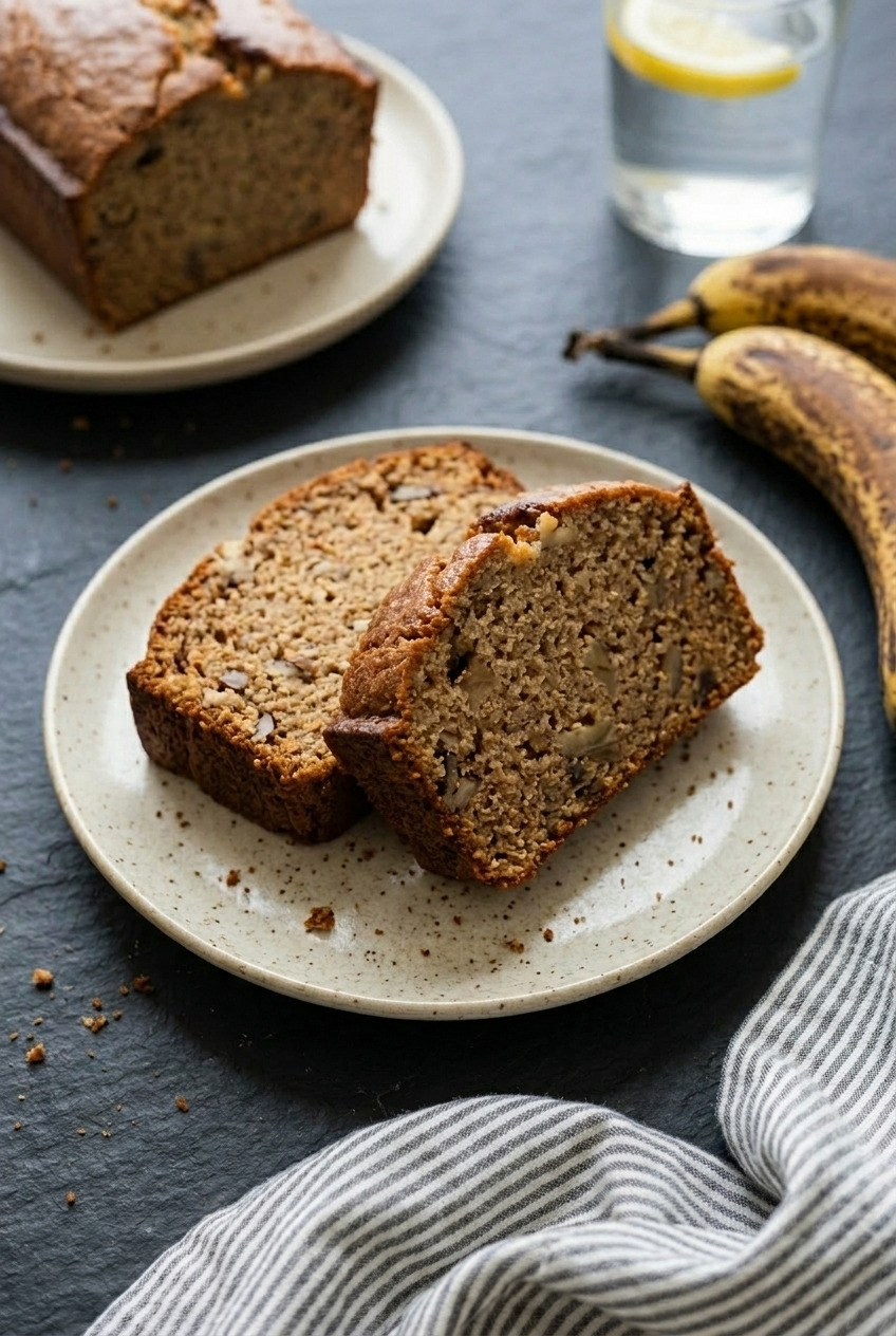 applesauce banana bread served