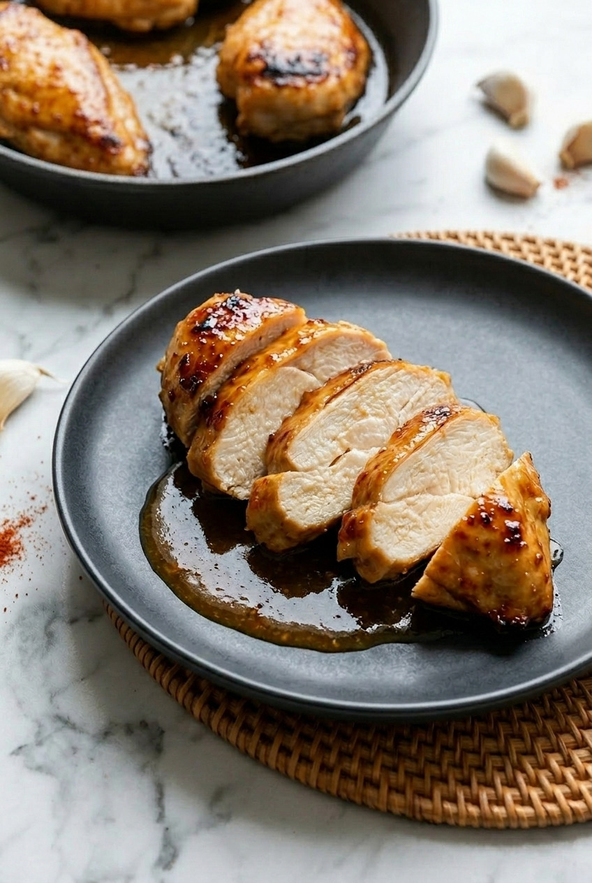 applesauce chicken marinade side view