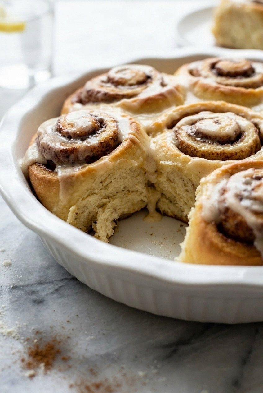 applesauce cinnamon rolls close up
