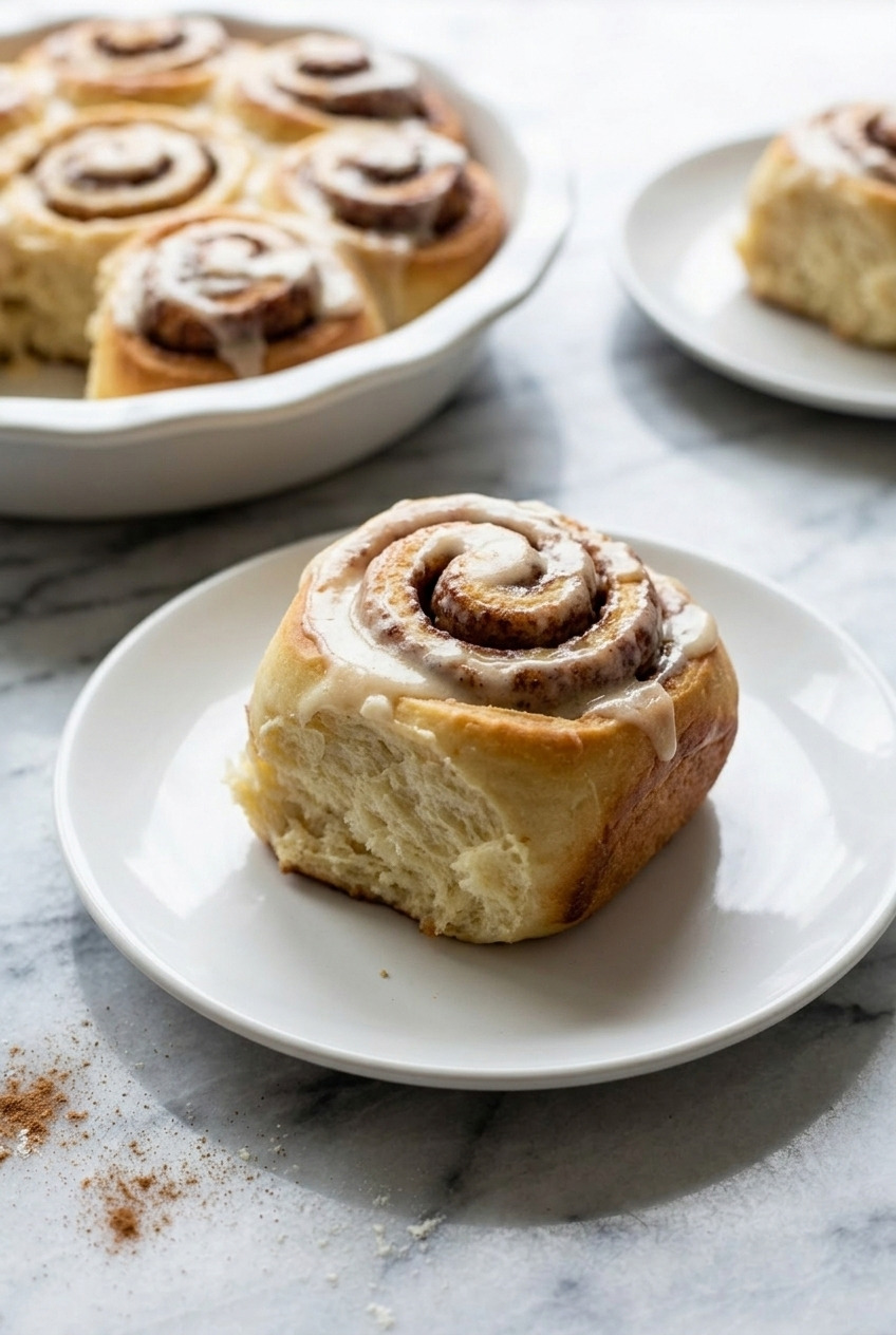 applesauce cinnamon rolls served