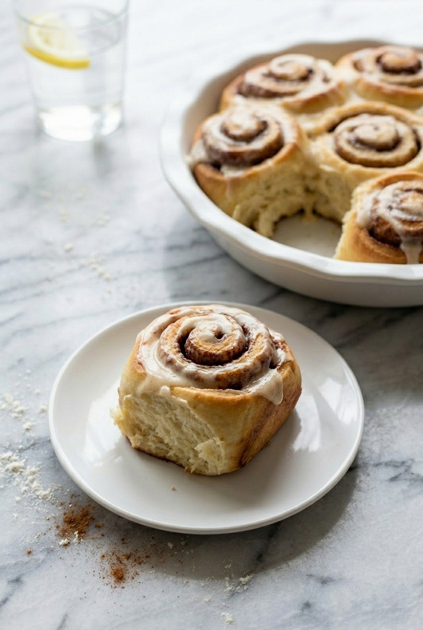 applesauce cinnamon rolls side view