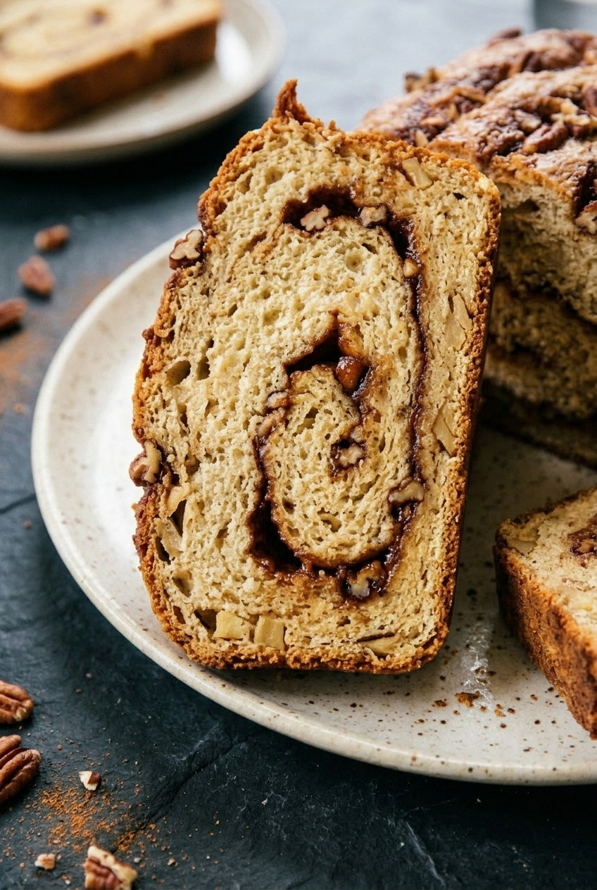 applesauce cinnamon swirl bread cross section
