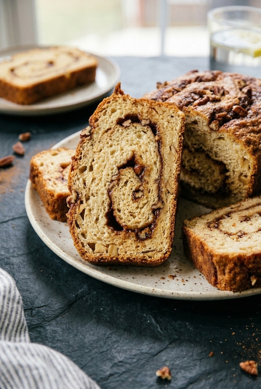 applesauce cinnamon swirl bread dinner scene