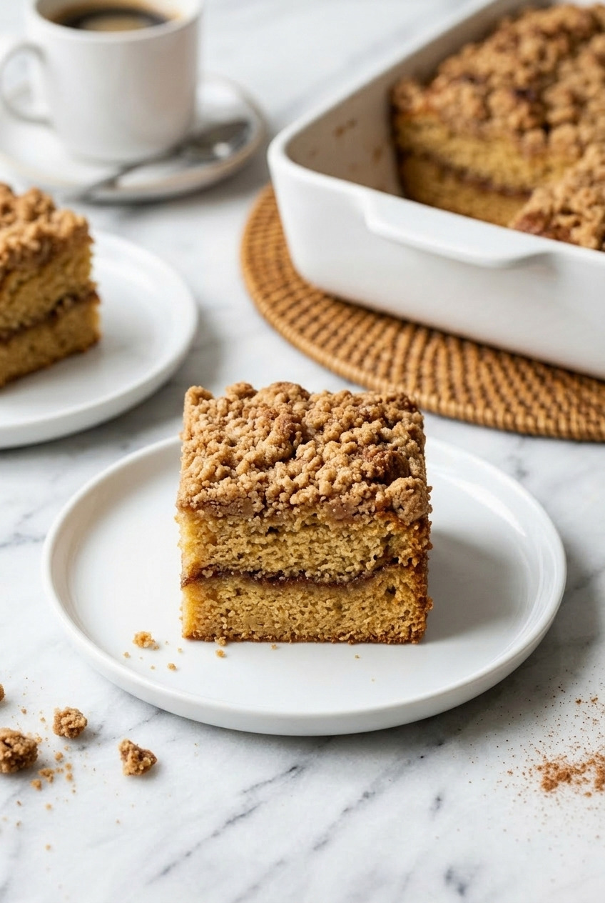 applesauce coffee cake side view