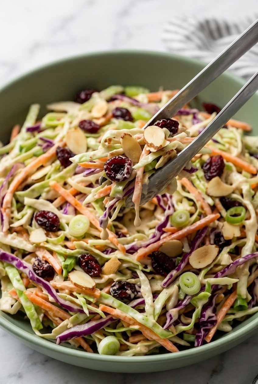 applesauce coleslaw dressing served