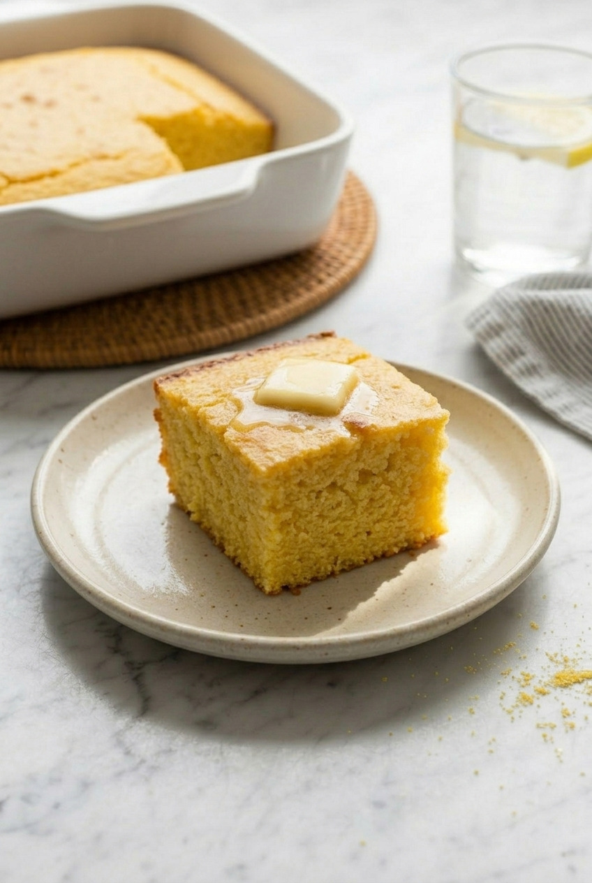 applesauce cornbread side view