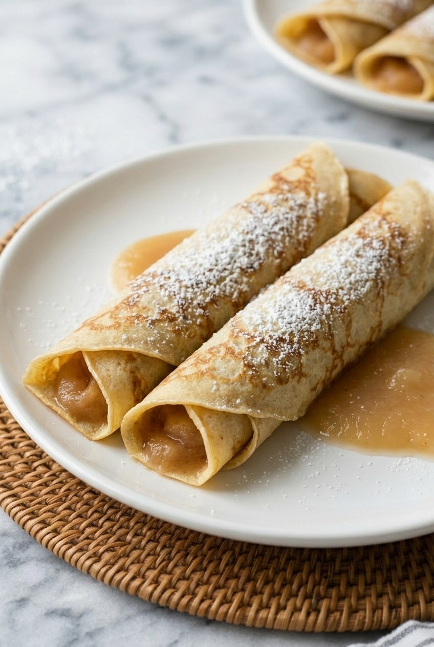 applesauce crepes served