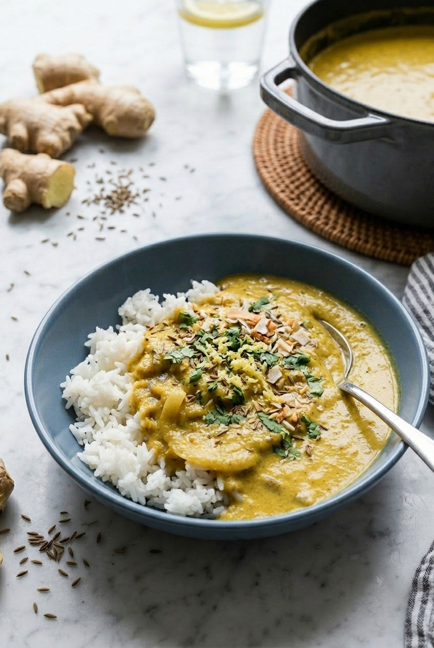 applesauce curry sauce dinner scene
