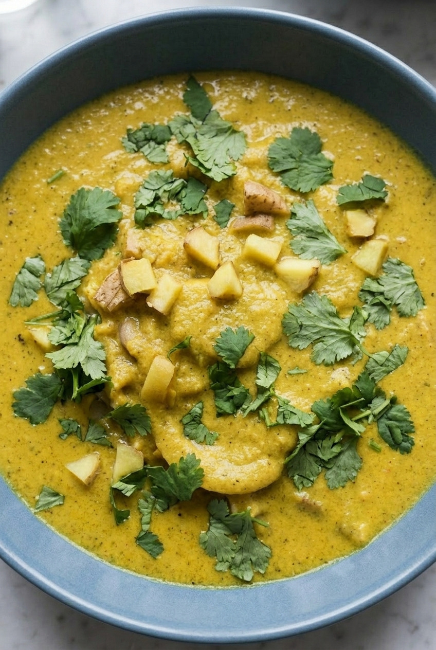 applesauce curry sauce side view