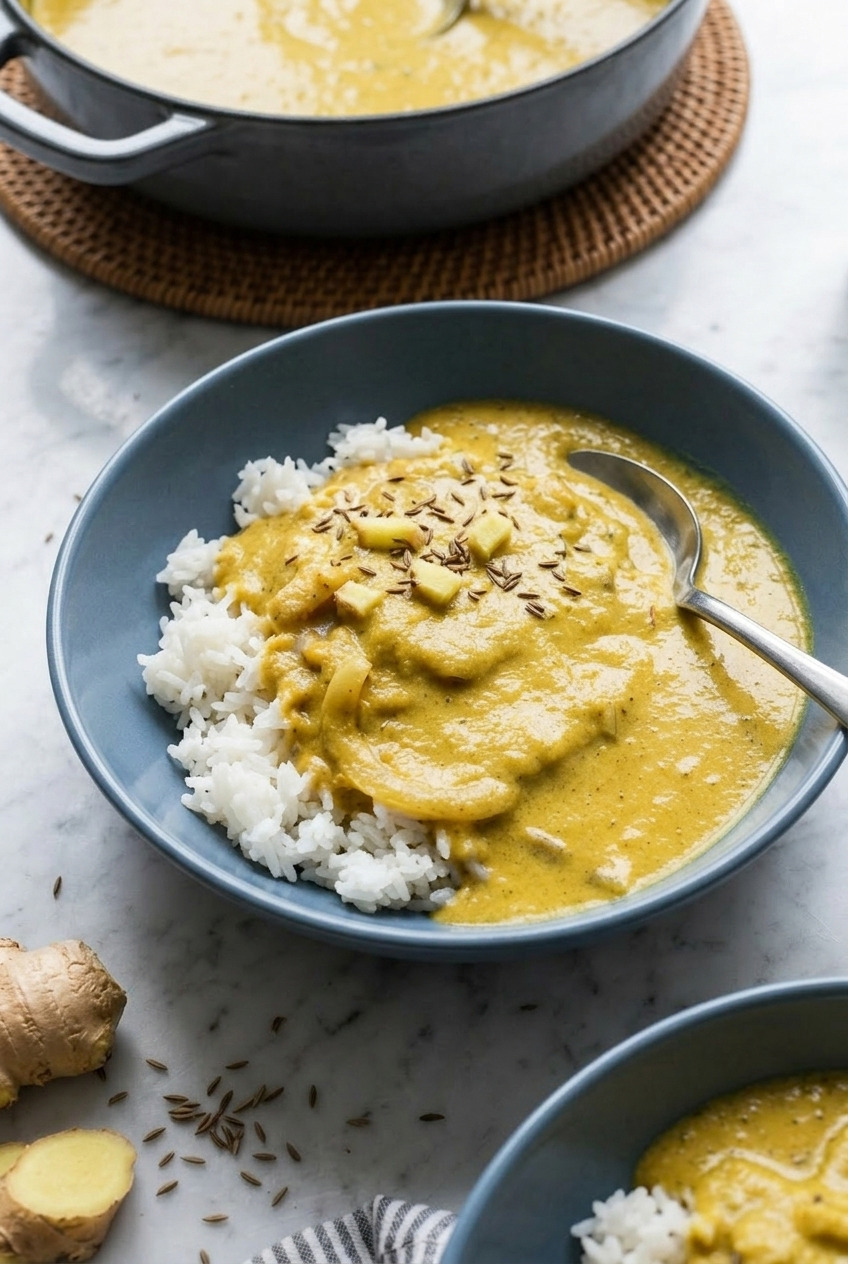 applesauce curry sauce served