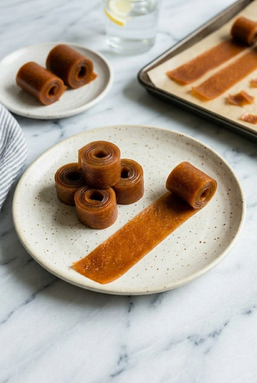 applesauce fruit leather served