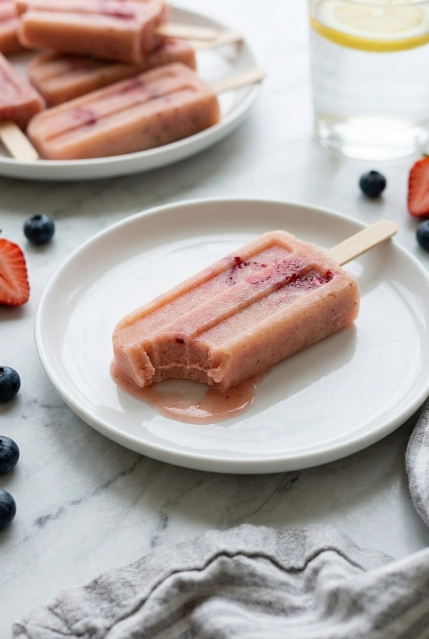 applesauce fruit popsicles side view