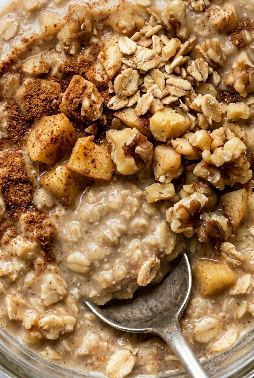 applesauce overnight oats close up