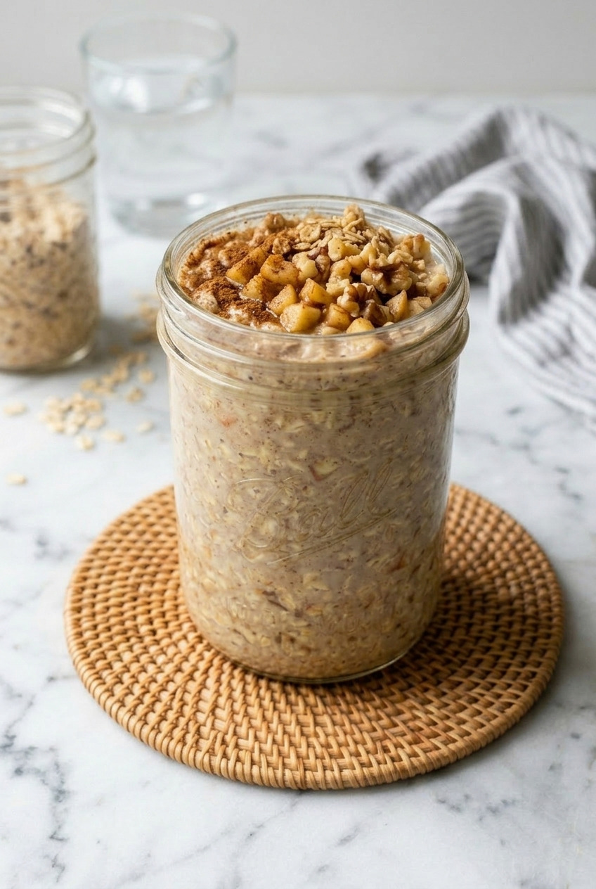applesauce overnight oats side view