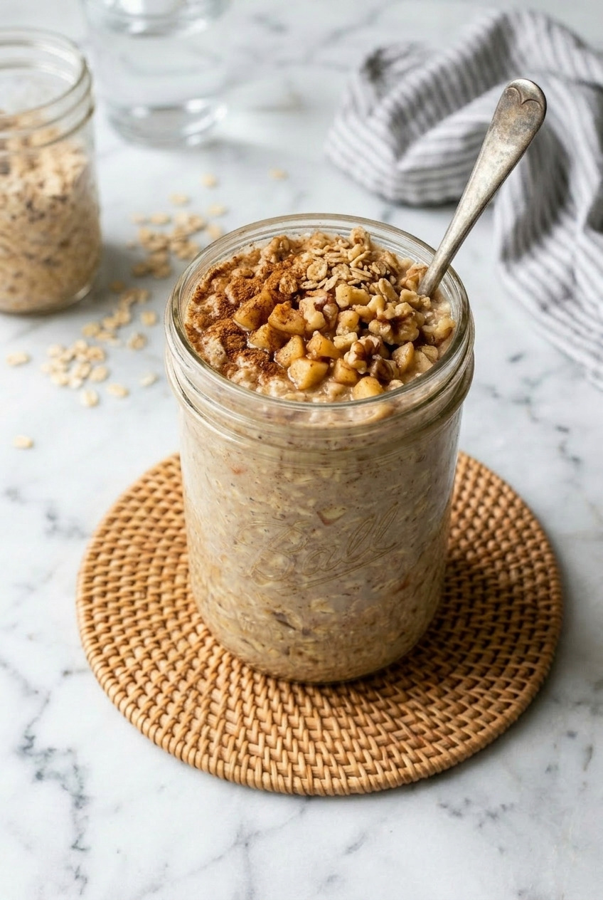 applesauce overnight oats served