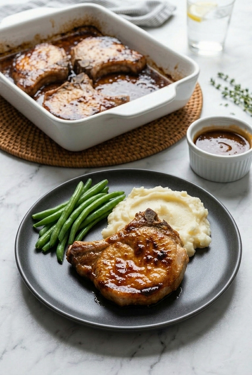applesauce pork chops complete meal