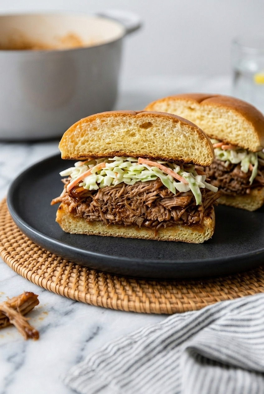 applesauce pulled pork dinner scene