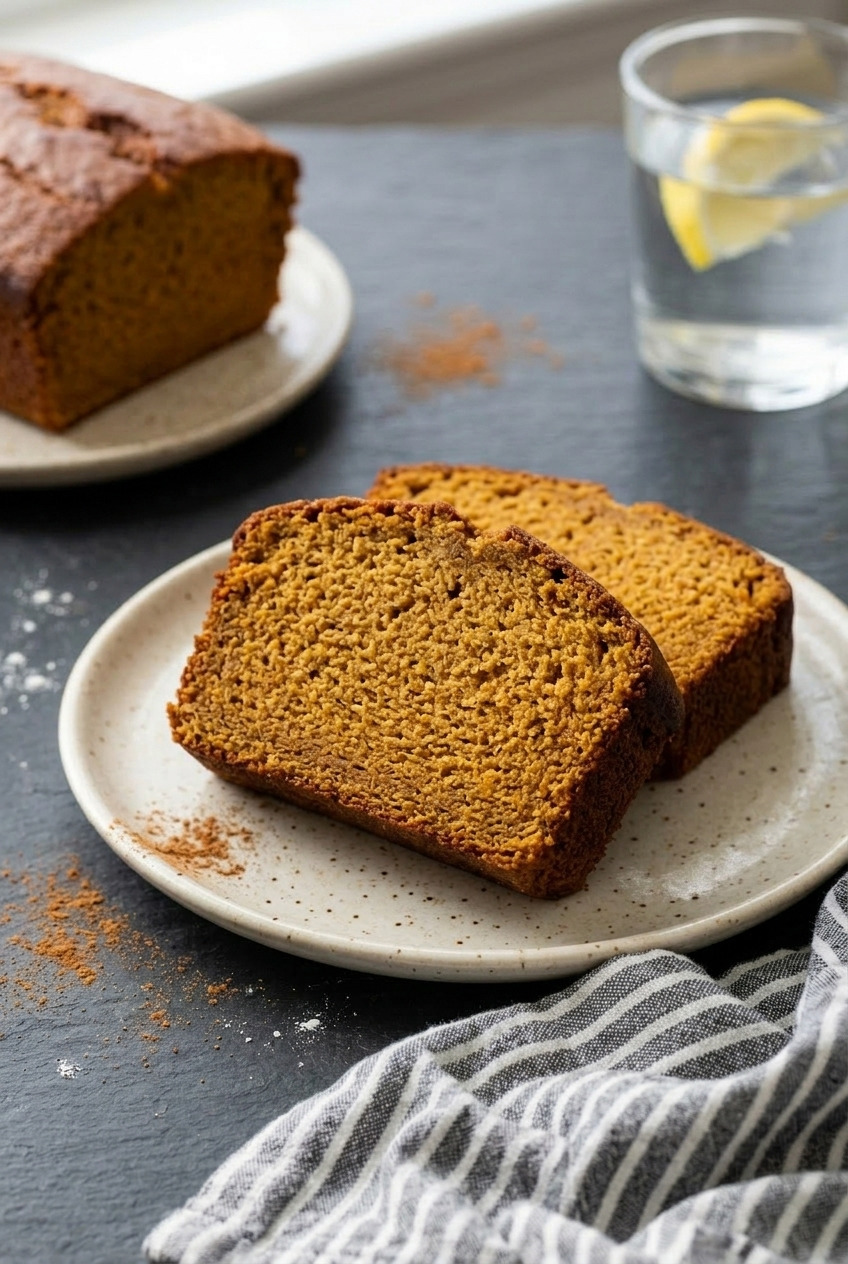 applesauce pumpkin bread served