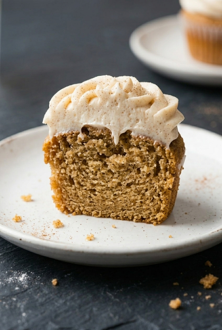 applesauce spice cupcakes cross section