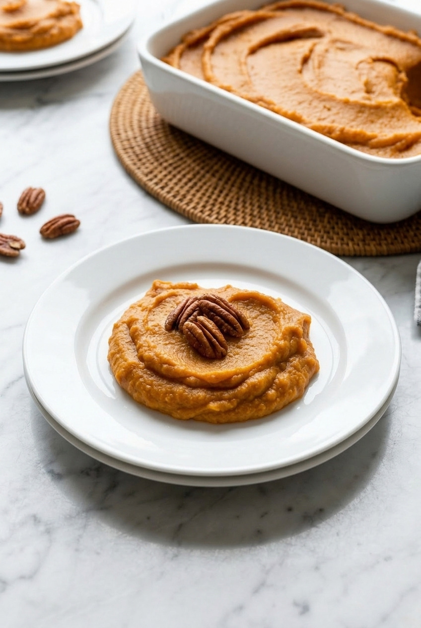 applesauce sweet potato mash dinner scene