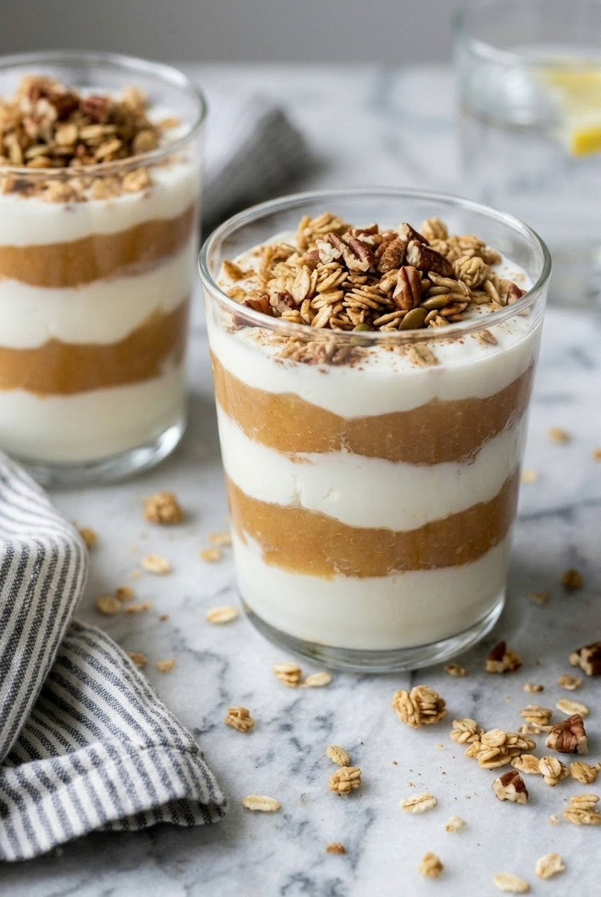 applesauce yogurt parfait dinner scene