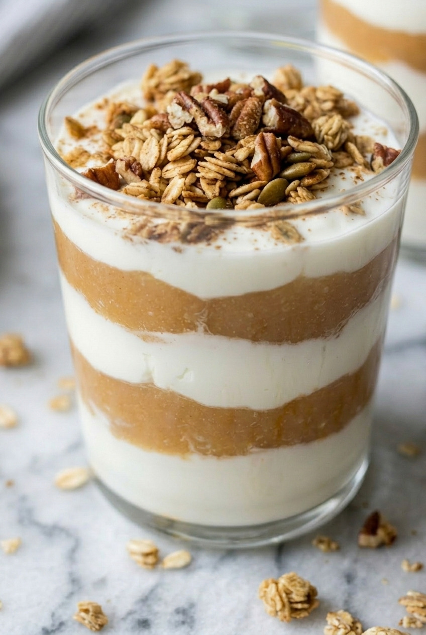 applesauce yogurt parfait served