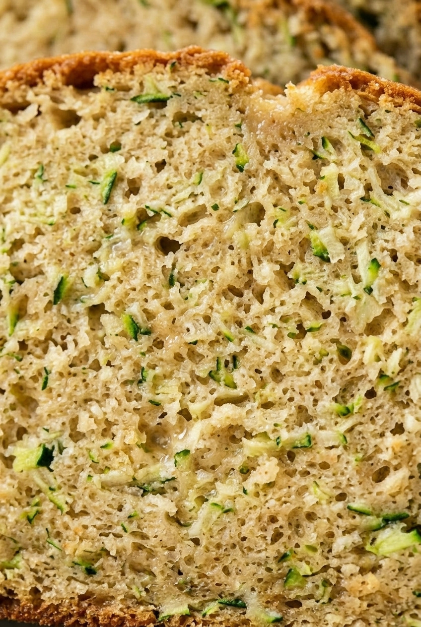 applesauce zucchini bread close up