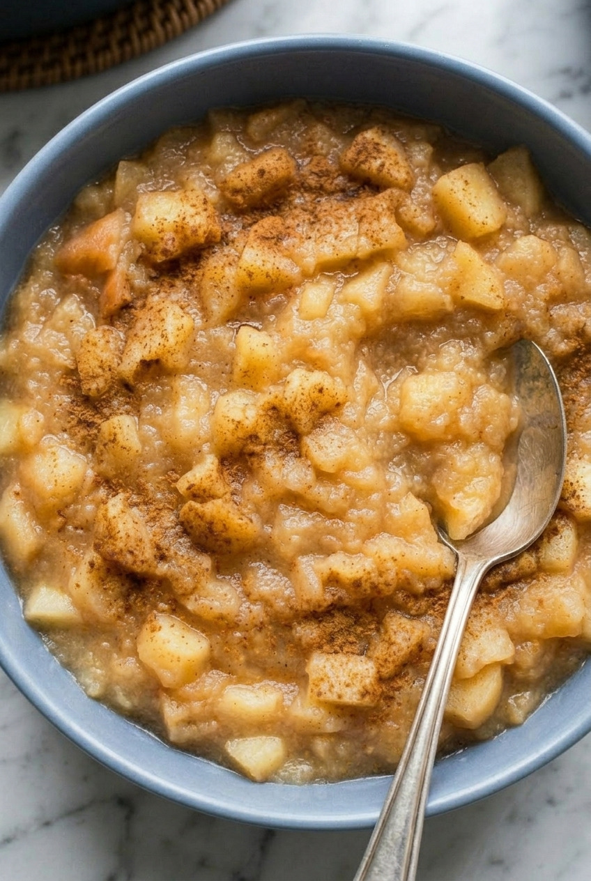 homemade applesauce recipe side view