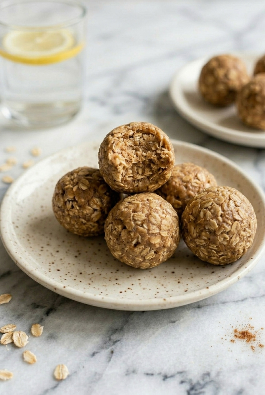 nobake applesauce energy balls side view