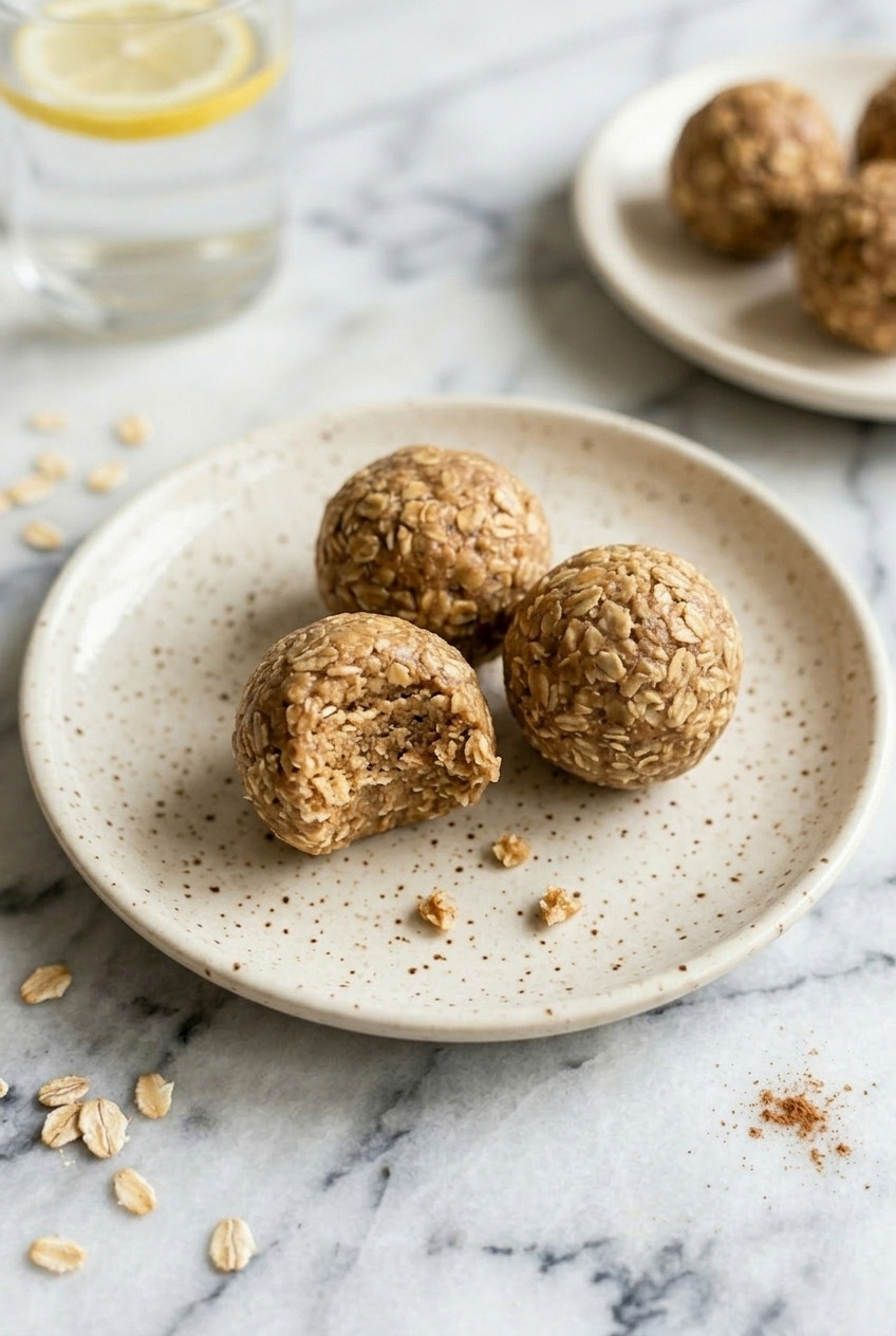 nobake applesauce energy balls served