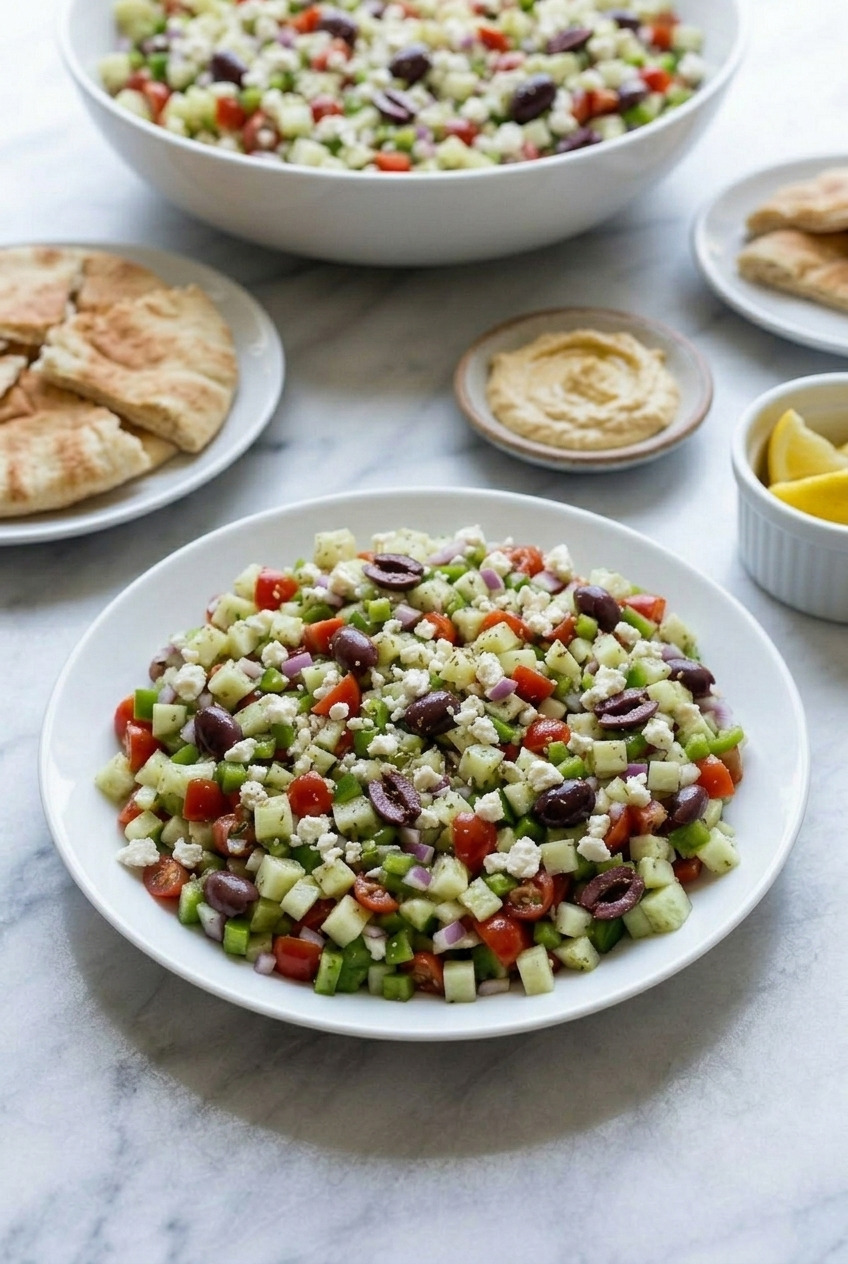 chopped greek salad complete meal