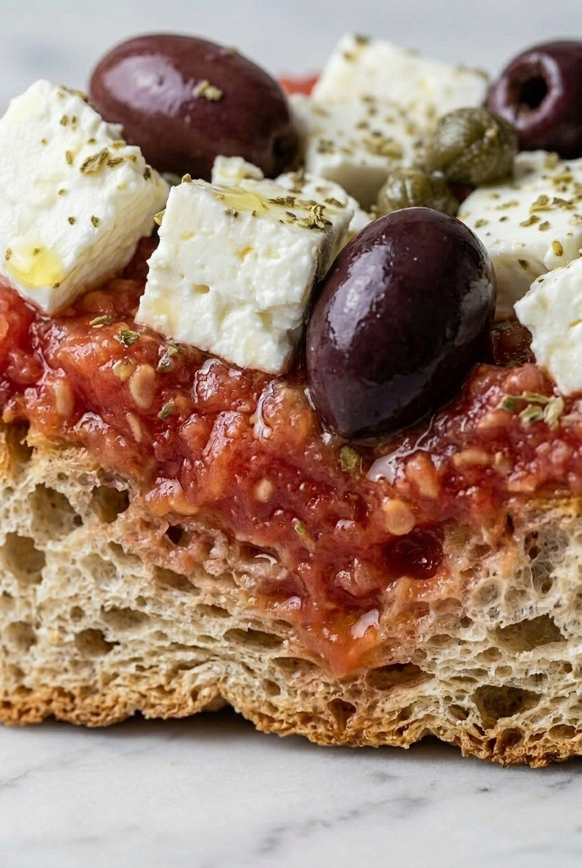 dakos cretan salad close up