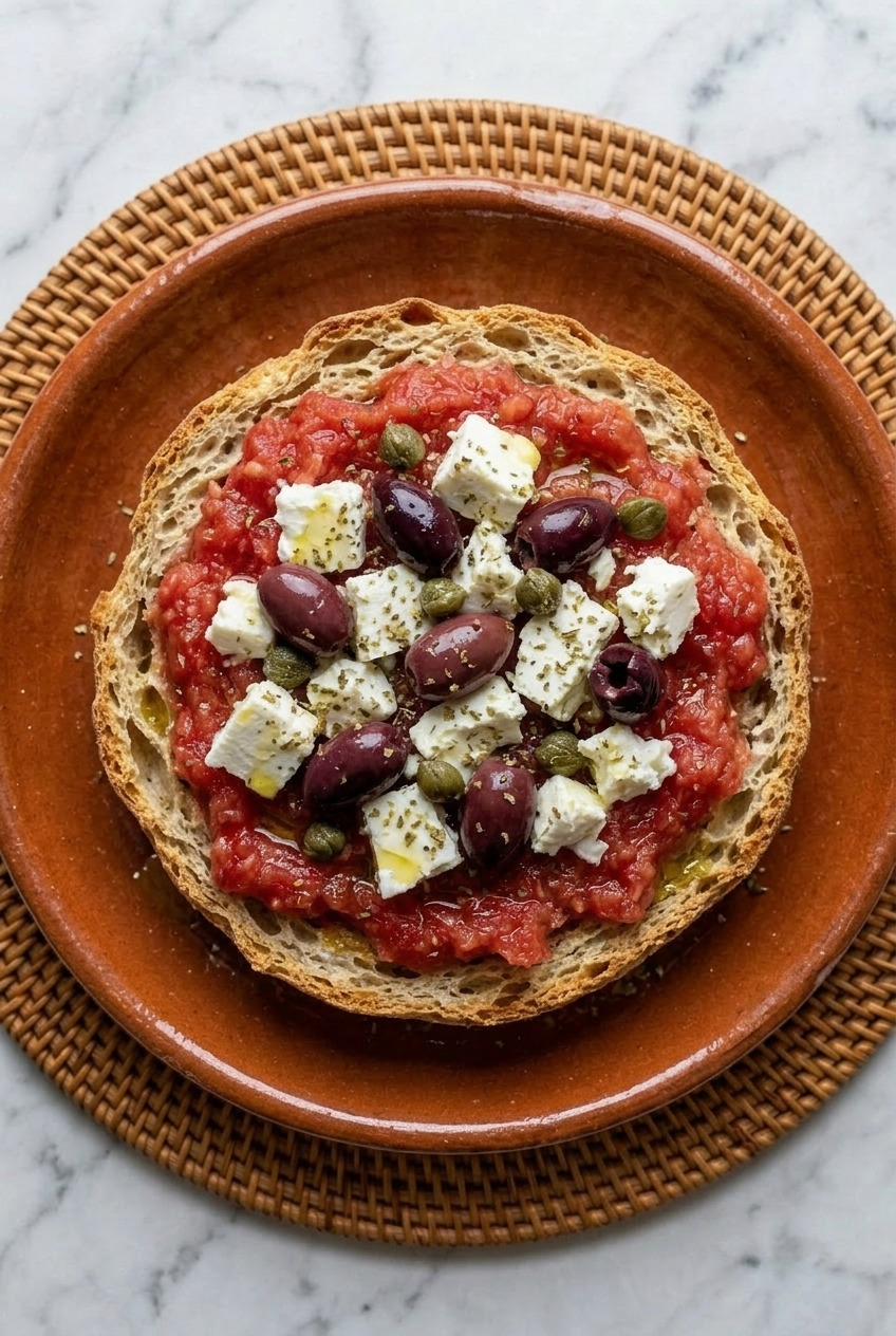 dakos cretan salad dinner scene