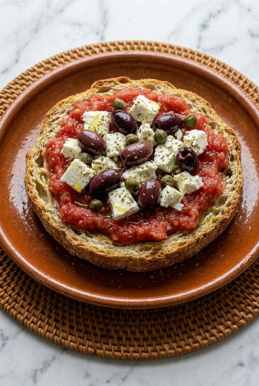 dakos cretan salad served