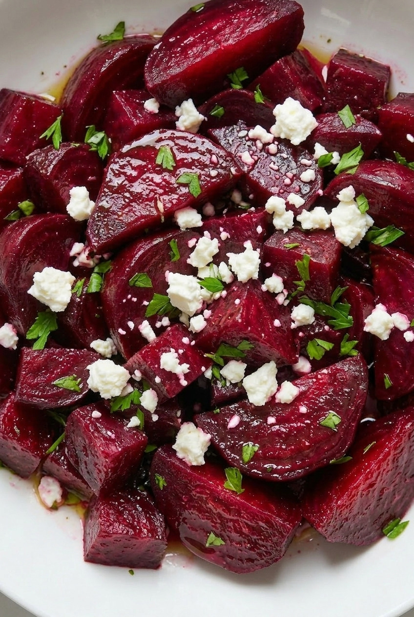 greek beet salad served