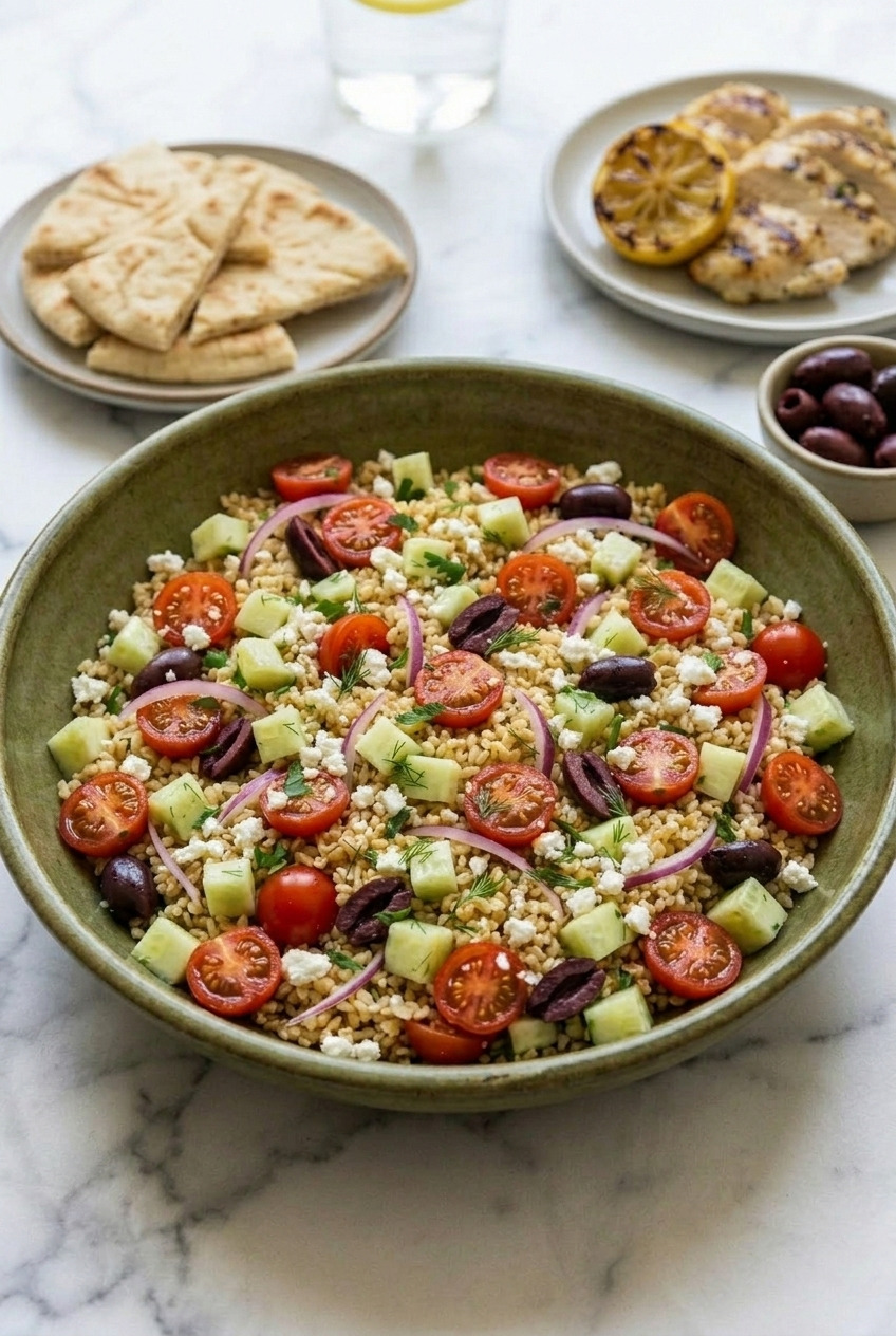 greek bulgur salad complete meal